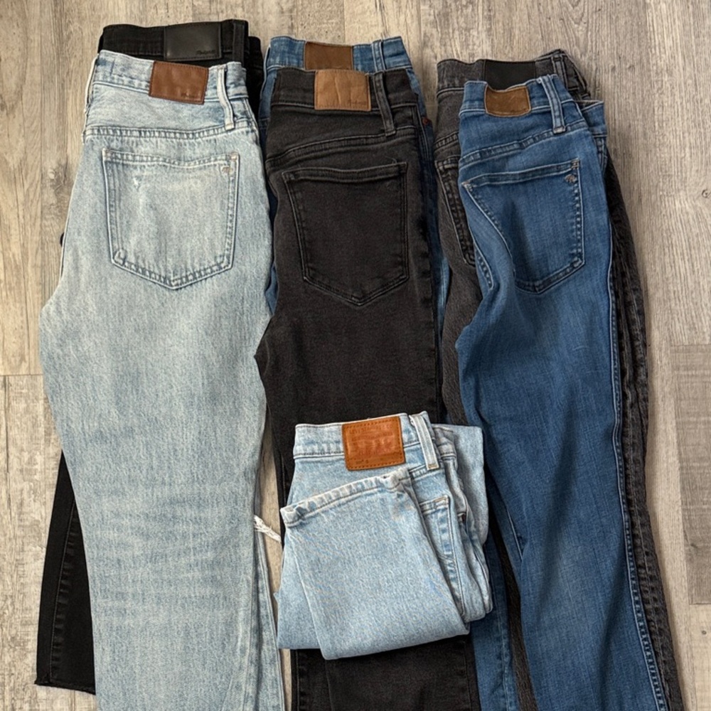 Lot of Madewell and Levi’s Straight and Skinny Leg Jeans